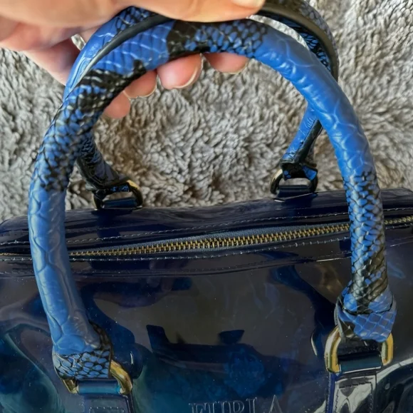 Furla Candy Bag Limited Edition, Blue And Black Snakeskin Print. - Picture 7 of 14